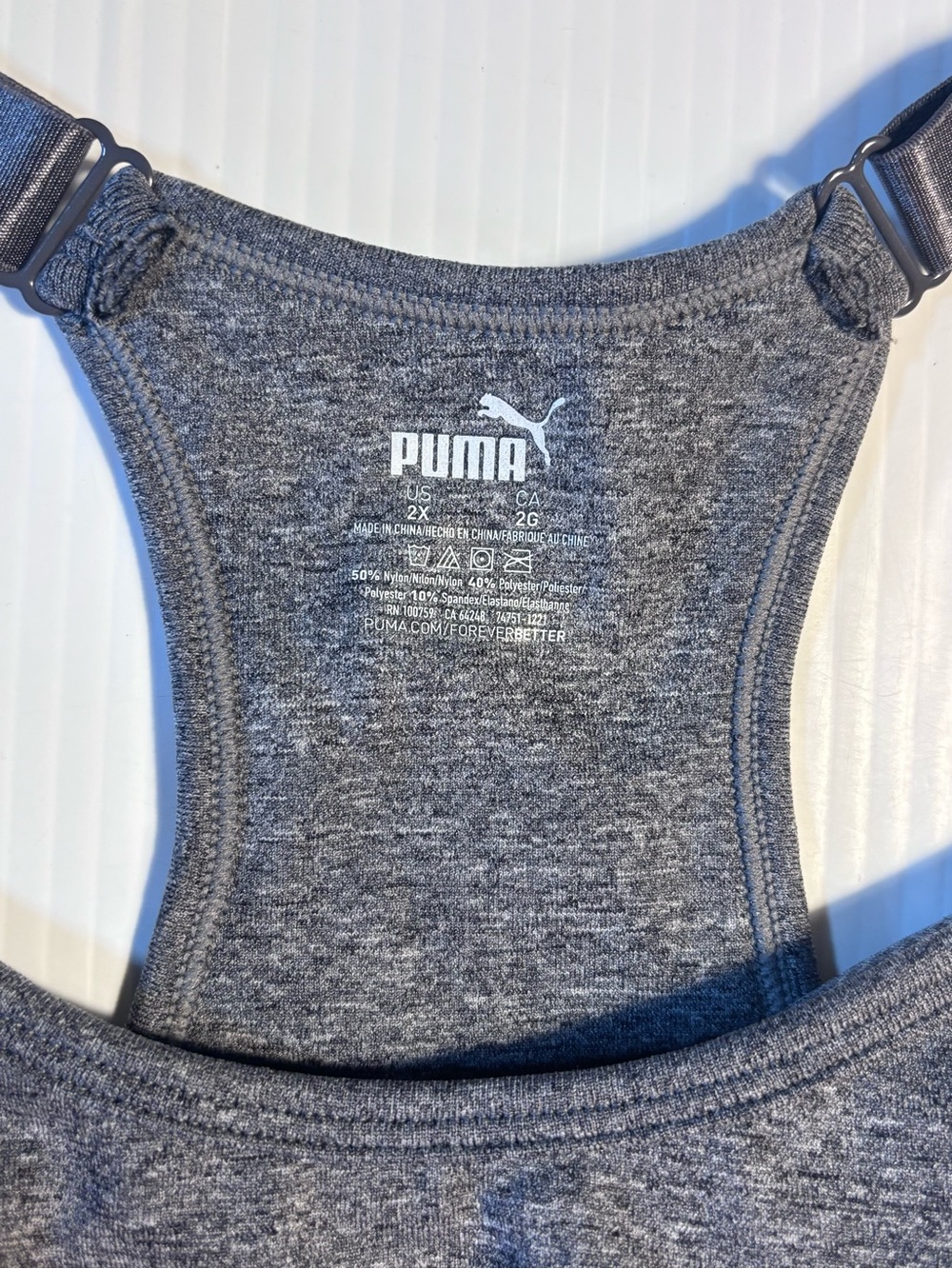 NWT Puma Sports Bra Grey 2X - Picture 2 of 8